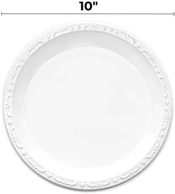 10" Mineral Filled PP Plates | Round | White 400 / Case
