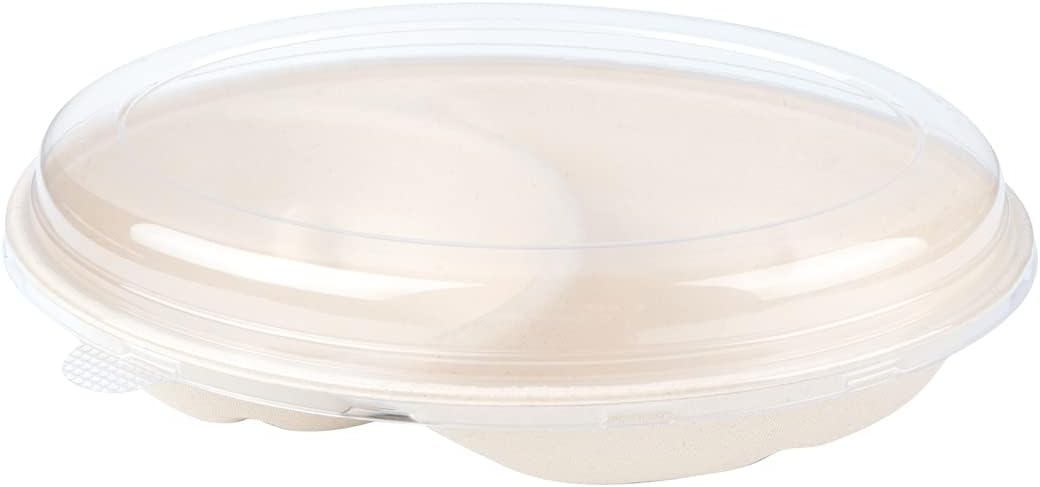 Ecox PET Clear Plastic Lids For 26 oz Oval Bagasse Bowls
