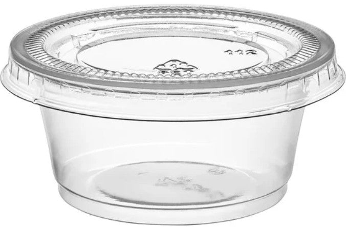 Ecox 2 oz. Clear Plastic Portion Cup with lids - 1,500/Case