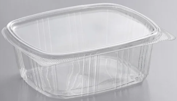 32 oz. Clear PET Hinged Deli Container - 200/Case