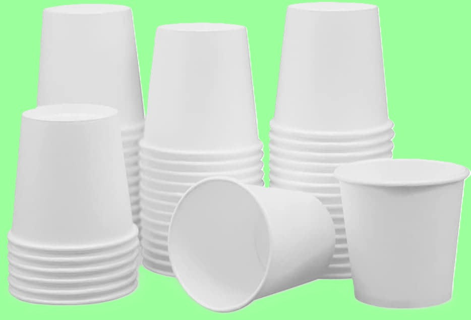 Ecox Disposable White 4 oz Small Paper Cups - Hot & Cold Beverage Cup - 1000/Case