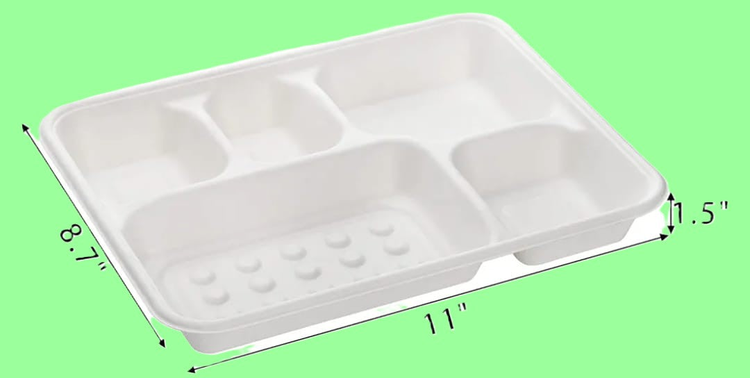 Ecox Compostable 5 compartment Deep Tray - 200/Case