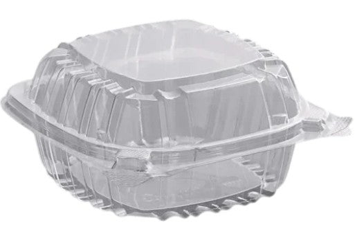 5" x 5" Clear Hinged Lid Container - 500/Case