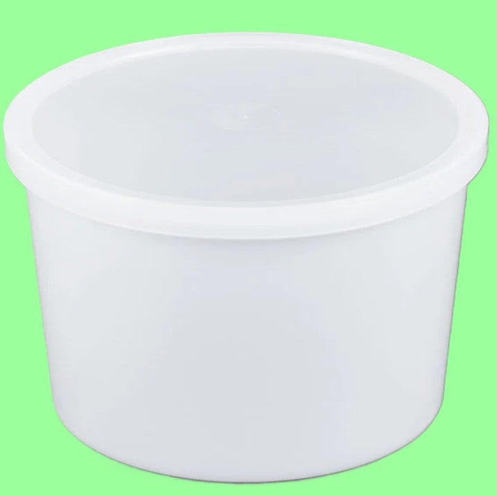 Ecox Heavy Duty 64 oz. Microwavable, Non Spill, Airtight Sealable Reusable Plastic Deli Container and Lid Combo Pack - 120/Case