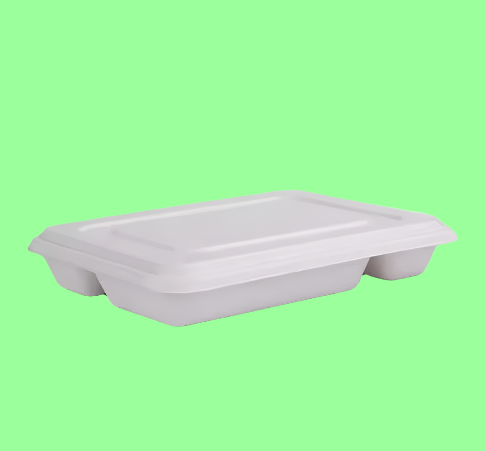 Ecox Compostable Lid for 5 compartment Deep Tray - 200/Case