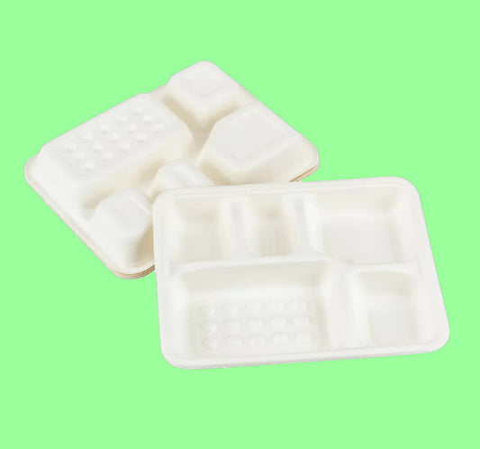 Ecox Compostable 5 compartment Deep Tray - 200/Case