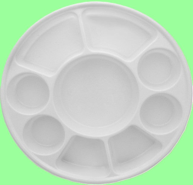 Ecox 9 Compartment bagasse Round Tray Bagasse Plates - 200/Case