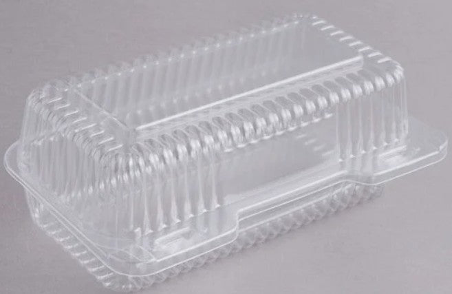ECOX 9" x 6" x 3" Clear Hinged PET Plastic Clamshell Container - 200/Case