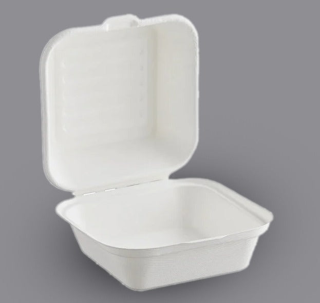 Ecox Compostable 6" x 6" x 3" Take-Out Box - 500/Case
