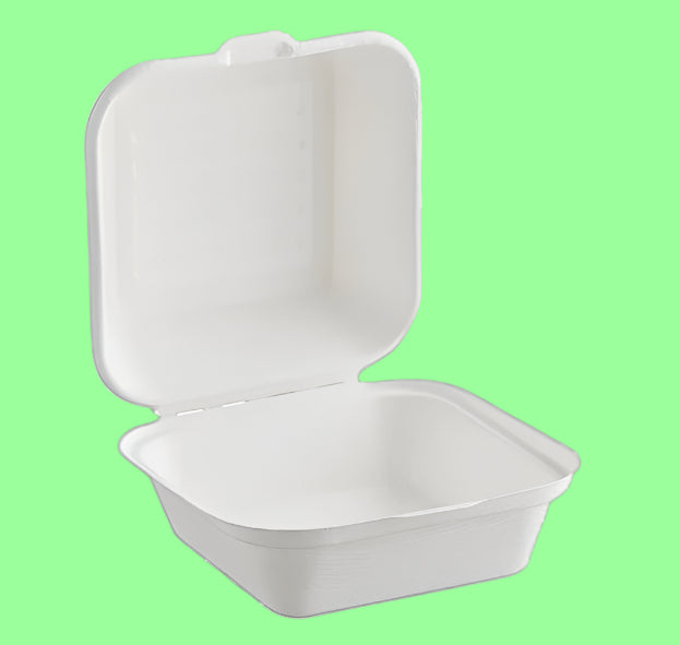 Ecox Compostable 6" x 6" x 3" Take-Out Box - 500/Case