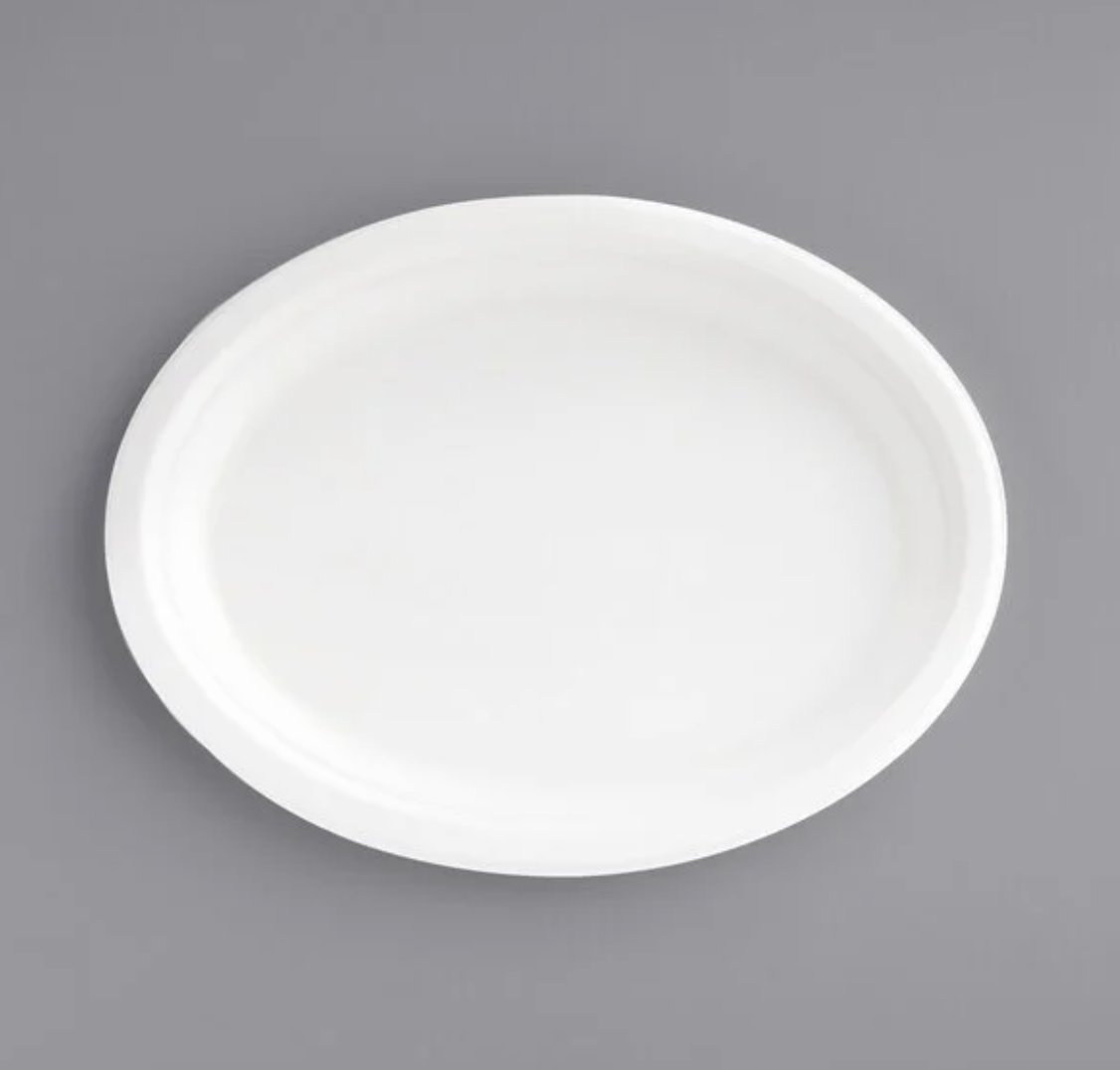 Ecox Compostable 10" x 12 1/2" Oval Platter - 500/Case