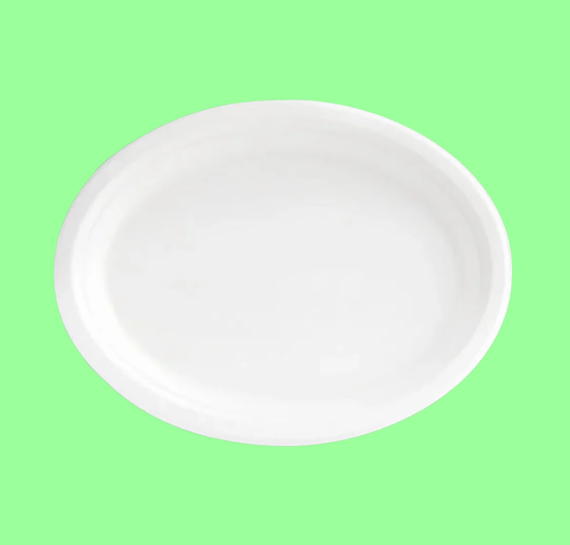 Ecox Compostable 10" x 12.5" Oval Platter - 500/Case