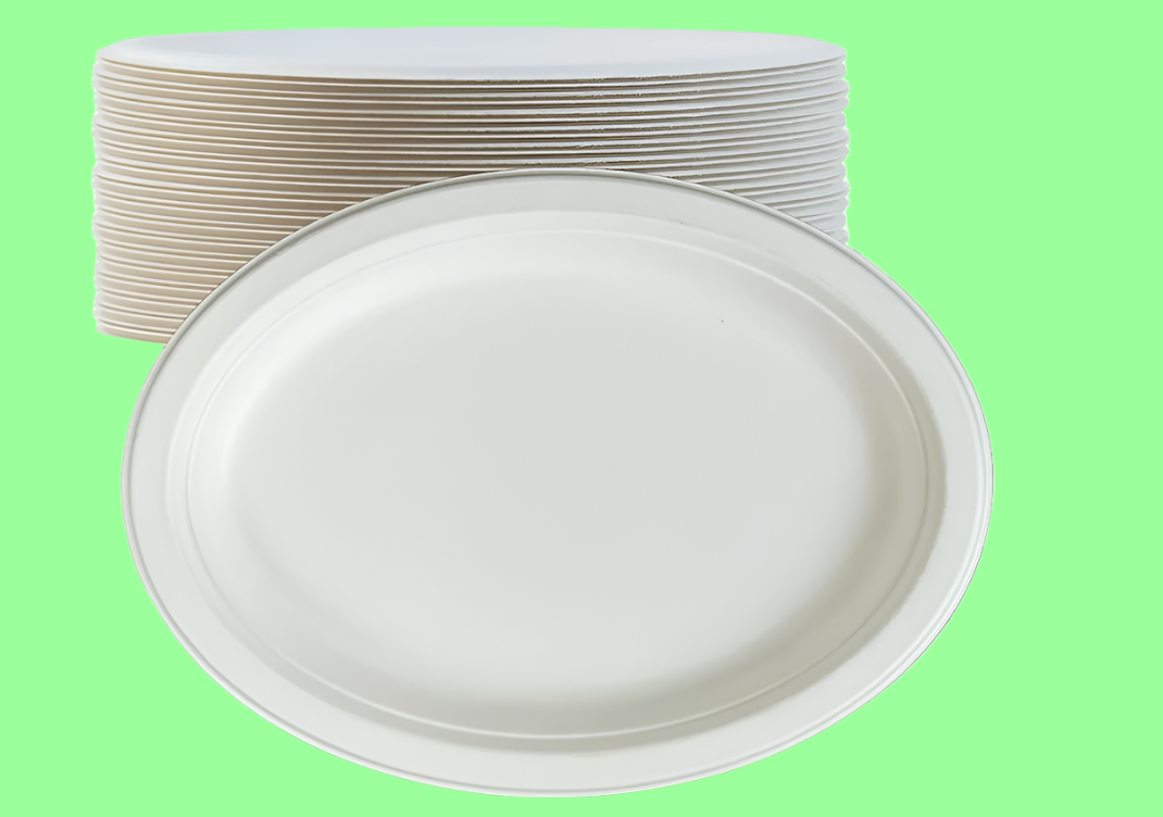 Ecox Compostable 10" x 12.5" Oval Platter - 500/Case