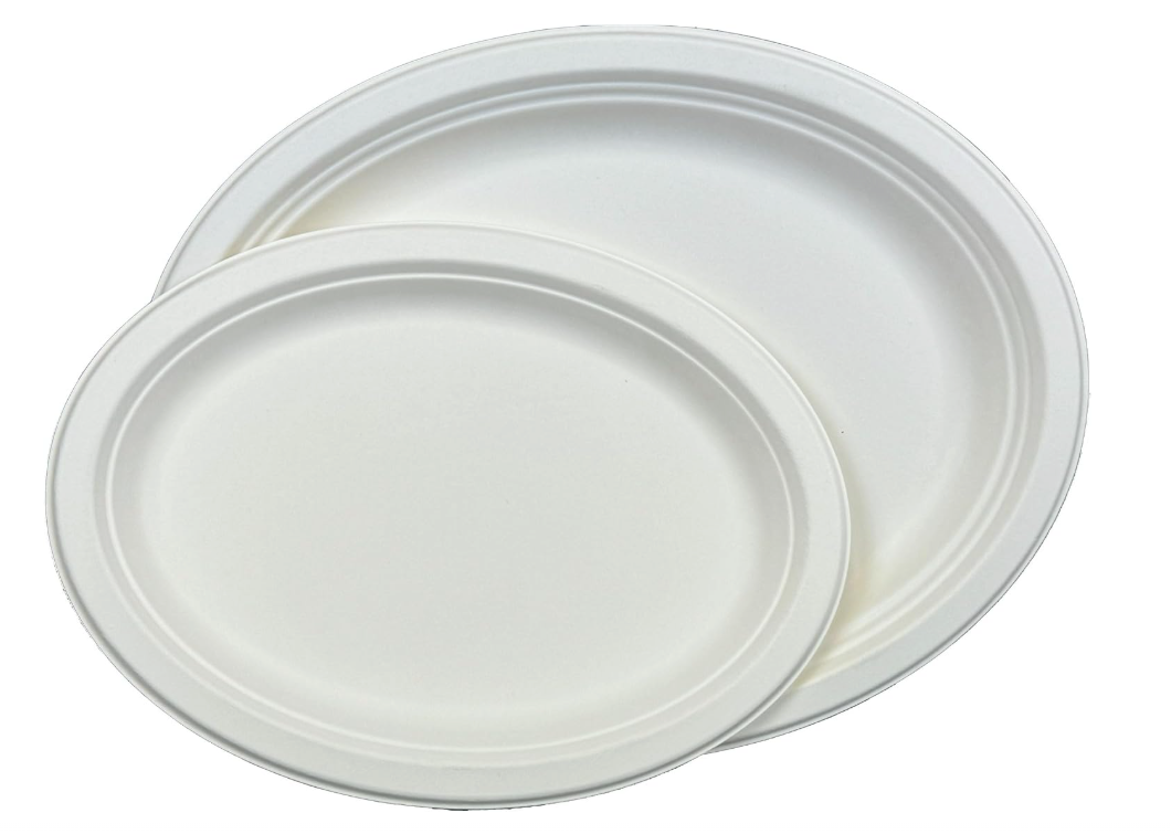 Ecox Compostable 10" x 12 1/2" Oval Platter - 500/Case