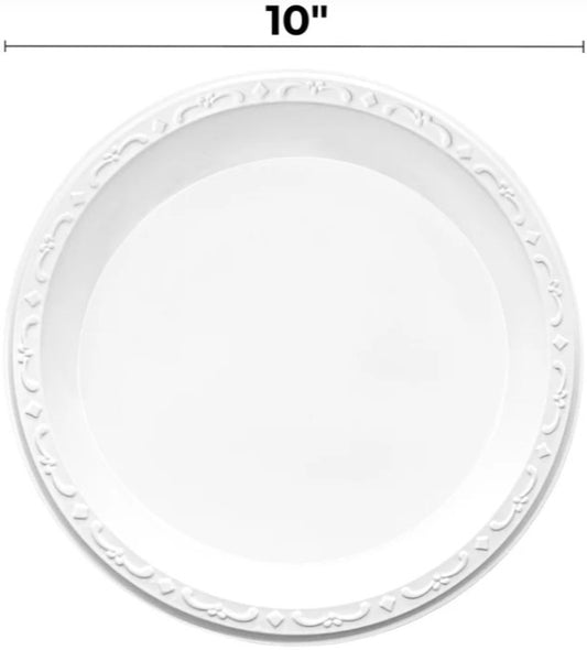 10" Mineral Filled PP Plates | Round | White 400 / Case