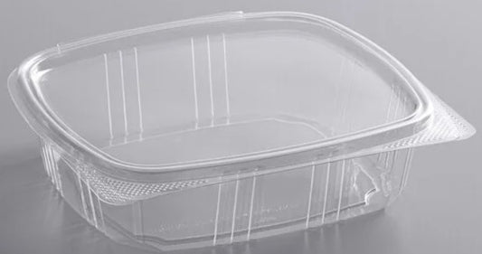 ECOX 24 oz. Clear Recycled PET Hinged Deli Container - 200/Case
