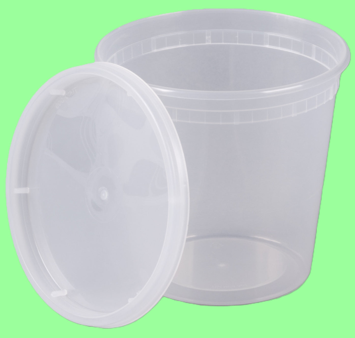 Ecox Heavy Duty 24 oz. Microwavable, Non Spill, Airtight Sealable Reusable Plastic Deli Container and Lid Combo Pack - 240/Case