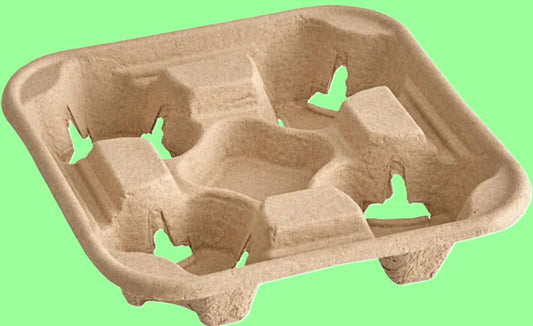 ECOX Pulp Fiber 4 Cup Carrier - 300/Case