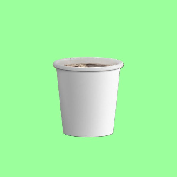 Ecox Disposable White 4 oz Small Paper Cups - Hot & Cold Beverage Cup - 1000/Case