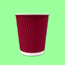 Ecox 8 oz Red Ripple Insulated Coffee Cup - 1000/Case
