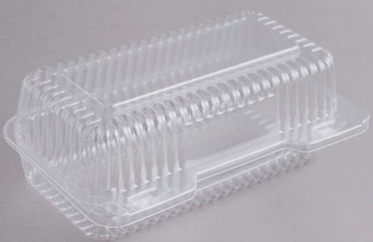 ECOX 9" x 6" x 3" Clear Hinged PET Plastic Clamshell Container - 200/Case