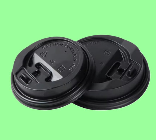 Ecox Black Travel Lid for 8 oz Coffee Cup - 1000/Case