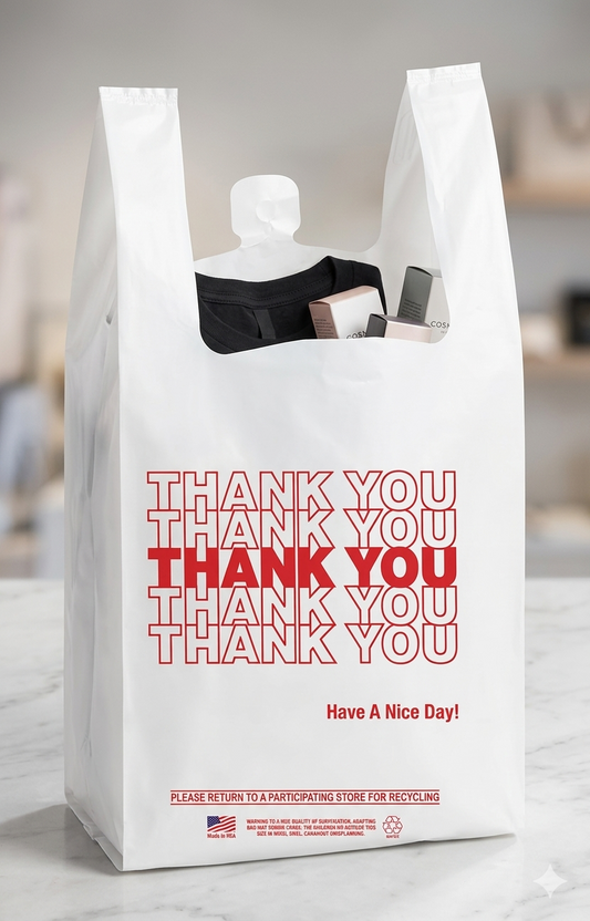 T Shirt Bags Large Heavy Duty - WHITE