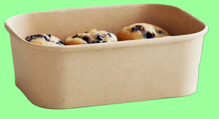 Ecox 24 oz Rectangular Kraft Bowl – Eco-Friendly Disposable Food Container 300/Case