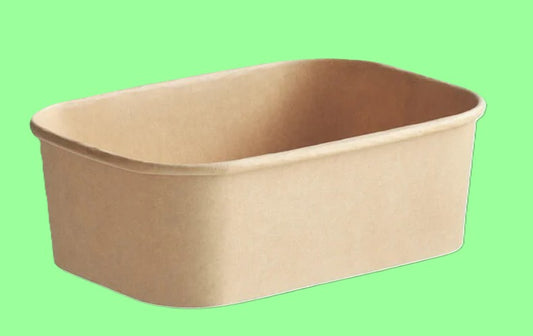 Ecox 24 oz Rectangular Kraft Bowl – Eco-Friendly Disposable Food Container 300/Case