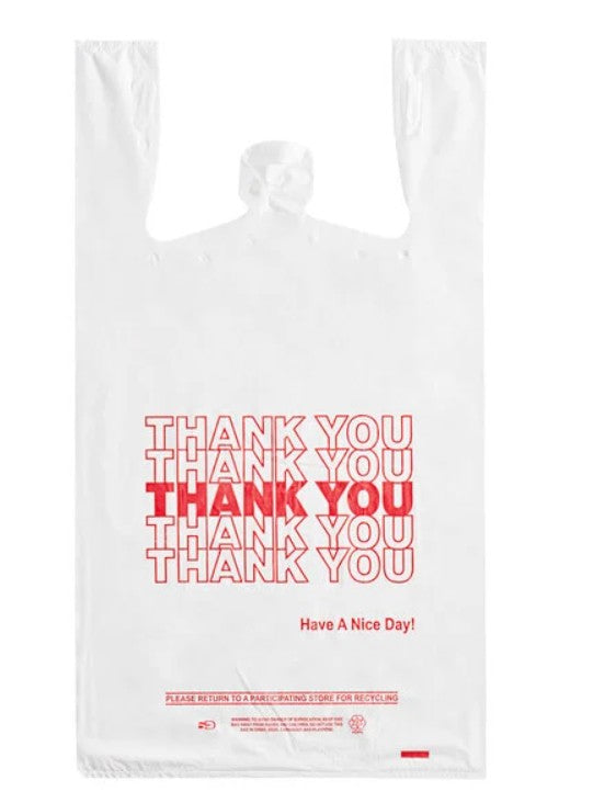 T Shirt White Thank You Bag - Medium - 1,000/Case