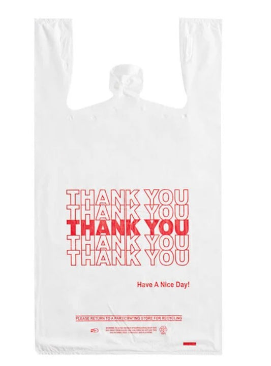 T Shirt Bags Large Heavy Duty - WHITE