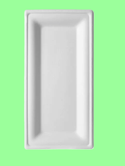 Ecox Compostable  10" x 5"  Rectangular Plate - 500/Case